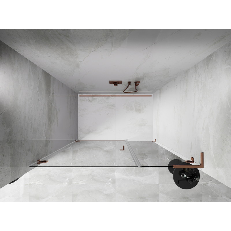Mexen Lunar-B L porte de douche pivotante gauche 130 cm, transparent, or rose - 832SL-130-050-60-00-L