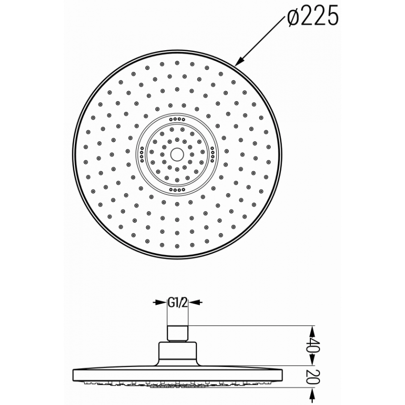 Mexen D-05 pomme de douche 22 cm, chrom/blanc - 79705-00