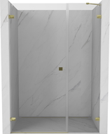 Mexen Lunar-B porte de douche pivotante gauche 135 cm, transparent, doré - 832S-135-050-50-00-L