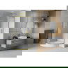 Cabine de douche Mexen Rio semi-circulaire 70 x 70 cm, verre givré, doré + receveur Rio, blanc - 863-070-070-50-30-4710