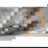 Cabine de douche Mexen Rio semi-circulaire 70 x 70 cm, verre givré, doré + receveur Rio, blanc - 863-070-070-50-30-4710