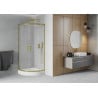Mexen Rio cabine de douche semi-circulaire 70 x 70 cm, givre, or + bac à douche, blanc - 863-070-070-50-30-4710