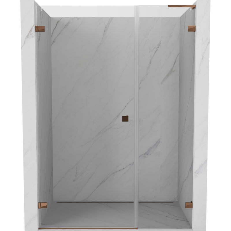 Mexen Lunar-B L porte de douche pivotante gauche 135 cm, transparent, or rose - 832SL-135-050-60-00-L