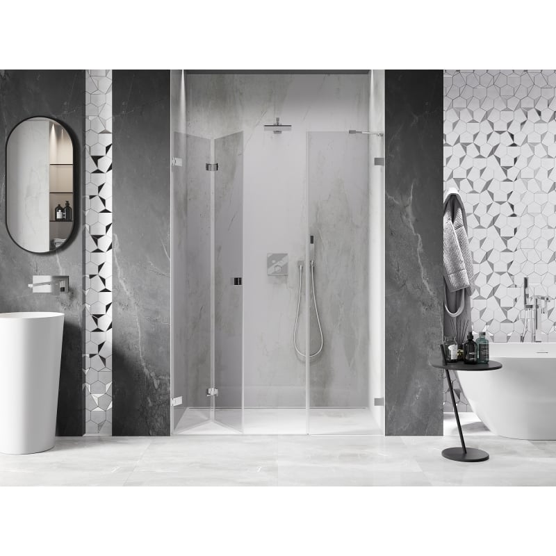 Mexen Lunar-F porte de douche pliante gauche 120 cm, transparent, chromé - 836S-120-050-01-00-L