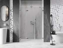 Mexen Lunar-F porte de douche pliantes gauche 130 cm, transparent, chromé - 836S-130-050-01-00-L