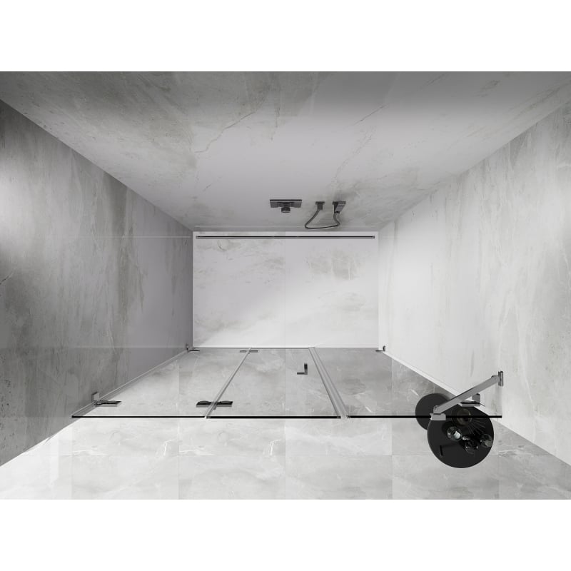 Mexen Lunar-F porte de douche pliantes gauche 130 cm, transparent, chrome - 836S-130-050-01-00-L