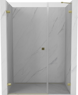 Mexen Lunar-B portes de douche battantes gauche 145 cm, transparentes, dorées - 832S-145-050-50-00-L