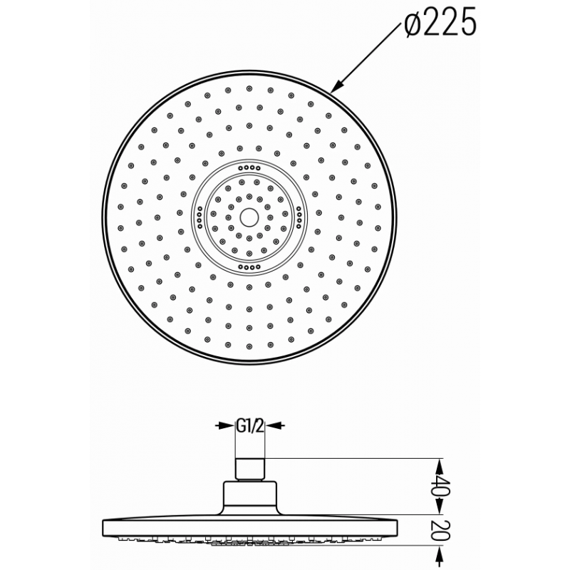 Mexen D-05 pomme de douche 22 cm, or/blanc - 79705-50