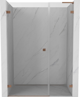 Mexen Lunar-B L porte de douche pivotante gauche 135 cm, transparent, cuivre brossé - 832SL-135-050-65-00-L