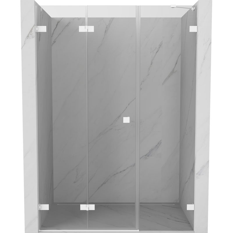 Mexen Lunar-F portes de douche pliantes gauches 125 cm, transparent, blanc - 836S-125-050-20-00-L