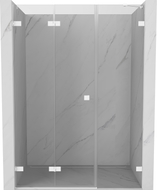 Mexen Lunar-F porte de douche pliante gauche 145 cm, transparent, blanc - 836S-145-050-20-00-L