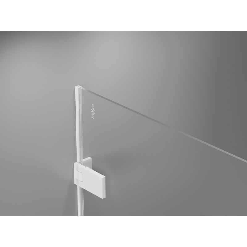 Mexen Lunar-F porte de douche pliable gauche 150 cm, transparent, blanc - 836S-150-050-20-00-L