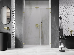 Mexen Lunar-B porte de douche pivotante gauche 130 cm, transparente, dorée brossée - 832S-130-050-55-00-L