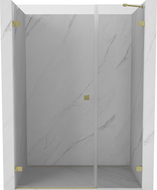 Mexen Lunar-B porte de douche pivotante gauche 130 cm, transparente, dorée brossée - 832S-130-050-55-00-L