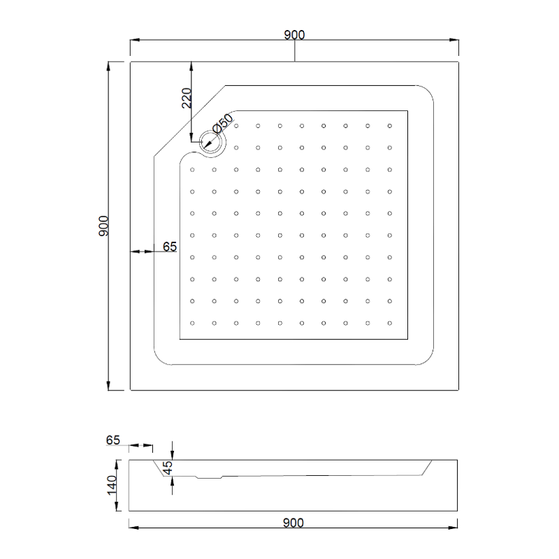 Mexen Rio cabine de douche carrée 90 x 90 cm, transparent, dorée + bac à douche, blanc - 860-090-090-50-00-4510
