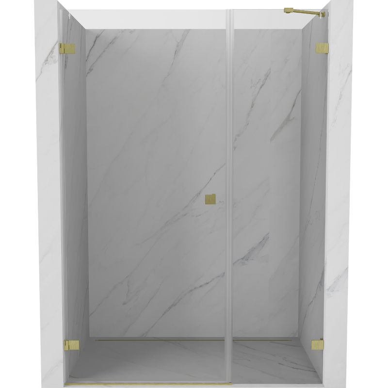 Mexen Lunar-B porte de douche pivotante gauche 135 cm, transparent, or brossé - 832S-135-050-55-00-L