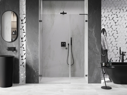 Mexen Lunar-B L porte de douche pivotantes à gauche 125 cm, transparent, gris canon brossé - 832SL-125-050-66-00-L