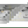 Mexen Rio cabine de douche carrée 80 x 80 cm, bandes, or + receveur Rio, blanc - 860-080-080-50-20-4510