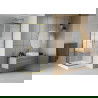 Mexen Rio cabine de douche carrée 80 x 80 cm, bandes, or + receveur Rio, blanc - 860-080-080-50-20-4510