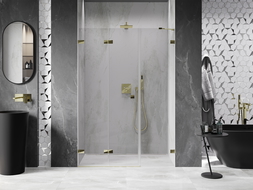 Mexen Lunar-F portes de douche pliantes gauche 140 cm, transparent, or - 836S-140-050-50-00-L