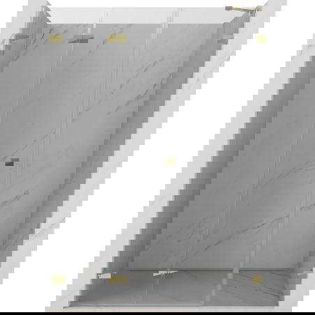 Mexen Lunar-F porte de douche pliante gauche 145 cm, transparente, dorée - 836S-145-050-50-00-L