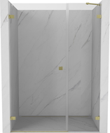 Mexen Lunar-B porte de douche pivotante gauche 150 cm, transparent, doré brossé - 832S-150-050-55-00-L