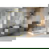 Mexen Rio cabine de douche carrée 90 x 90 cm, bandes, dorée + receveur Rio, blanc - 860-090-090-50-20-4510