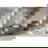 Mexen Rio cabine de douche carrée 90 x 90 cm, bandes, dorée + receveur Rio, blanc - 860-090-090-50-20-4510