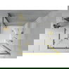 Mexen Rio cabine de douche carrée 90 x 90 cm, bandes blanches, or + receveur Rio, blanc - 860-090-090-50-20-4510