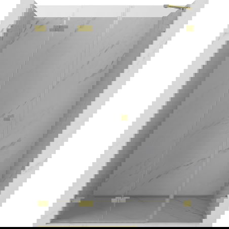 Mexen Lunar-F porte de douche pliante gauche 125 cm, transparent, doré brossé - 836S-125-050-55-00-L