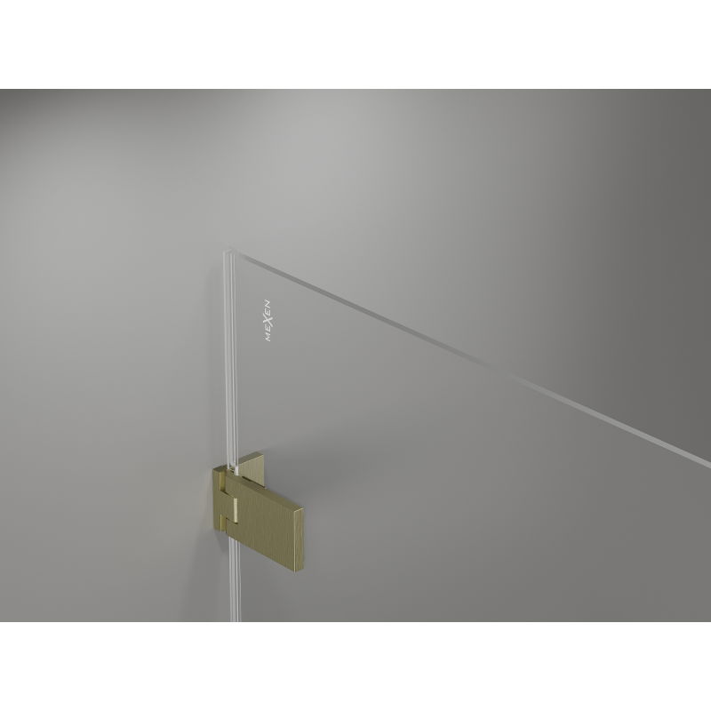 Mexen Lunar-F porte de douche pliante gauche 130 cm, transparent, doré brossé - 836S-130-050-55-00-L