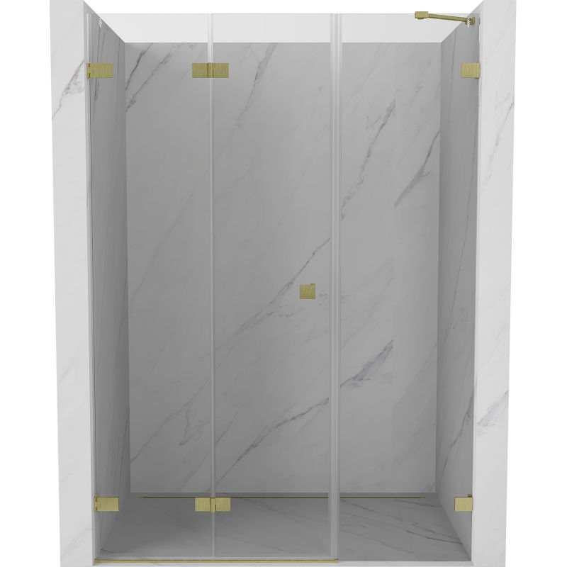 Mexen Lunar-F porte de douche pliantes à gauche 140 cm, transparent, or brossé - 836S-140-050-55-00-L