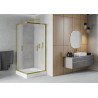 Mexen Rio cabine de douche carrée 90 x 90 cm, dépoli, or + receveur, blanc - 860-090-090-50-30-4510