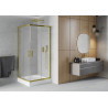 Mexen Rio cabine de douche carrée 90 x 90 cm, dépoli, or + receveur, blanc - 860-090-090-50-30-4510