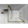 Mexen Rio cabine de douche carrée 90 x 90 cm, givre, or + receveur, blanc - 860-090-090-50-30-4510