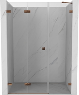 Mexen Lunar-F porte de douche pliante gauche 135 cm, transparent, or rose - 836S-135-050-60-00-L