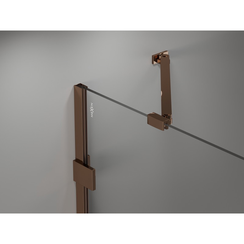 Mexen Lunar-B porte de douche pivotante gauche 125 cm, transparent, or rose - 832S-125-050-60-00-L