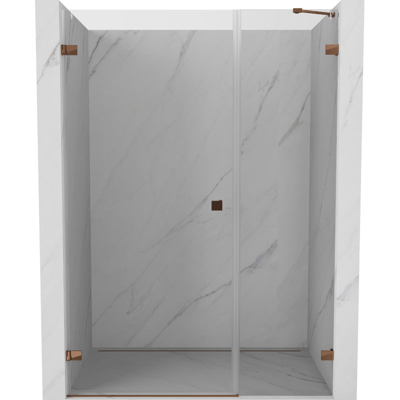 Mexen Lunar-B porte de douche pivotante gauche 150 cm, transparent, or rose - 832S-150-050-60-00-L