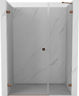 Mexen Lunar-B porte de douche pivotante gauche 150 cm, transparent, or rose - 832S-150-050-60-00-L