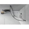 Mexen Rio cabine de douche semi-circulaire 70 x 70 cm, givre, noir + receveur de douche Rio, blanc - 863-070-070-70-30-4710