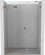 Mexen Lunar-F portes de douche pliantes gauche 120 cm, transparent, cuivre brossé - 836S-120-050-65-00-L