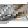 Mexen Rio cabine de douche demi-circulaire 70 x 70 cm, givrée, noire + receveur Rio, blanc - 863-070-070-70-30-4710