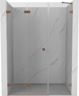 Mexen Lunar-F porte de douche pliantes gauche 125 cm, transparent, cuivre brossé - 836S-125-050-65-00-L