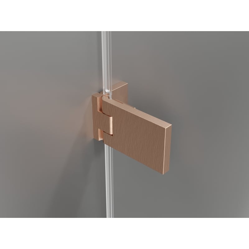 Mexen Lunar-F porte de douche pliante gauche 135 cm, transparent, cuivre brossé - 836S-135-050-65-00-L