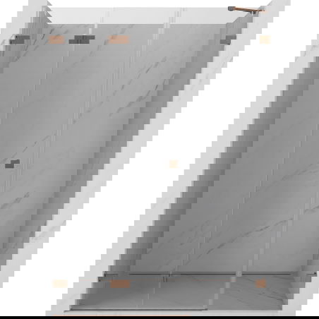 Mexen Lunar-F porte de douche pliable gauche 150 cm, transparent, cuivre brossé - 836S-150-050-65-00-L