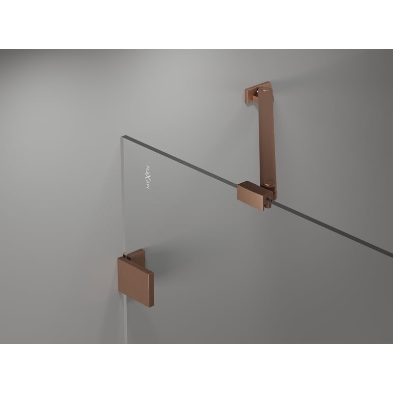 Mexen Lunar-B porte de douche pivotante gauche 125 cm, transparent, cuivre brossé - 832S-125-050-65-00-L