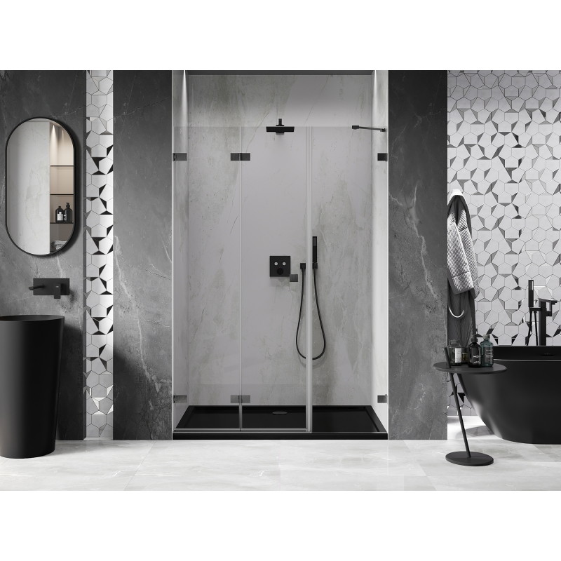 Mexen Lunar-F porte de douche pliable gauche 125 cm, transparent, gris canon brossé - 836S-125-050-66-00-L
