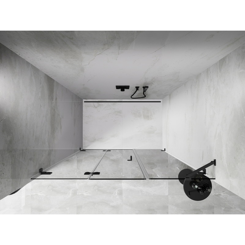 Mexen Lunar-F porte de douche pliable gauche 125 cm, transparent, gris canon brossé - 836S-125-050-66-00-L