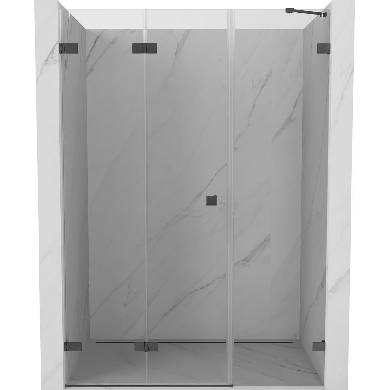 Mexen Lunar-F porte de douche pliante gauche 135 cm, transparent, gun gray brossé - 836S-135-050-66-00-L