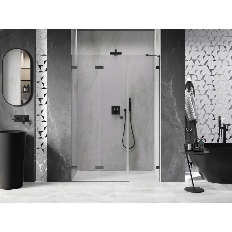 Mexen Lunar-F porte de douche pliante gauche 135 cm, transparent, gris canon brossé - 836S-135-050-66-00-L